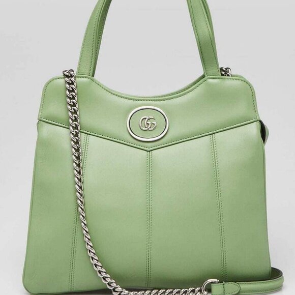 Gucci LIght Green Quilted Leather Petite GG Small Tote Bag - Picture 1 of 11